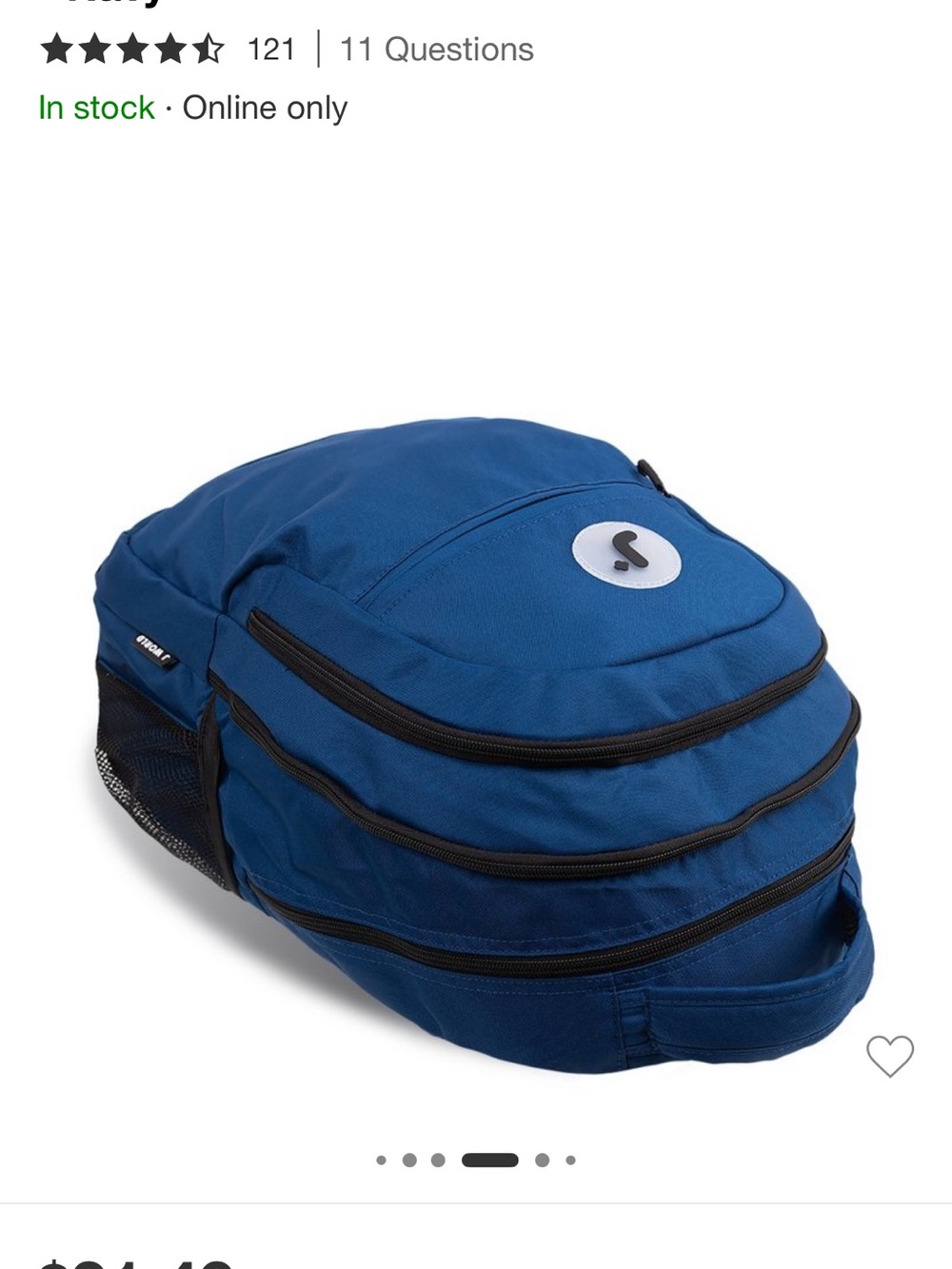 Blue Multi-Compartment Everyday Backpack by Unknown Brand